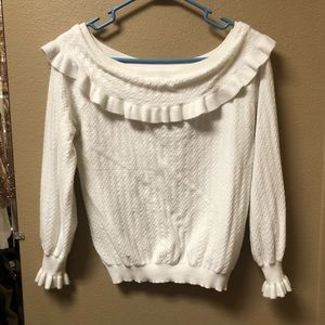 White off the shoulder sweater